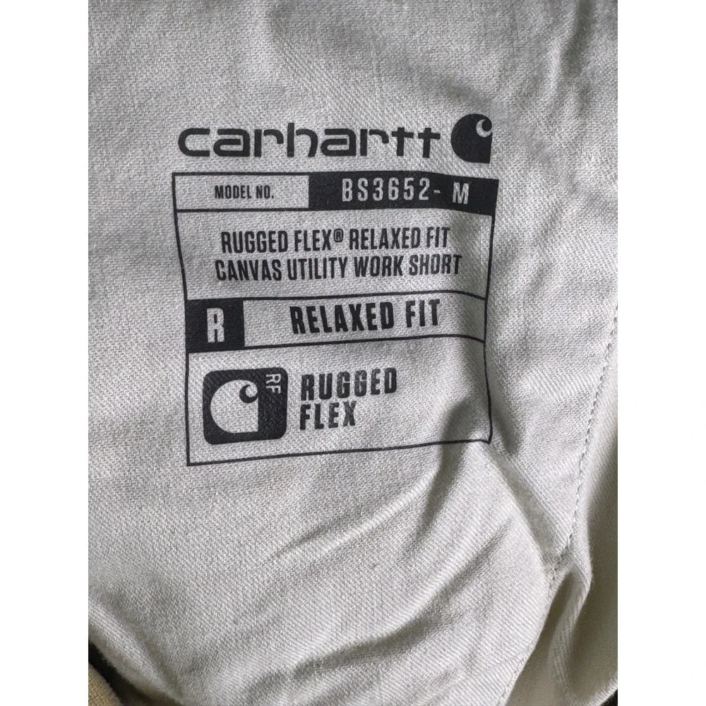 Carhartt Rugged Flex Relaxed Fit Canvas Utility Work Shorts Tan BS3652-M 38x11